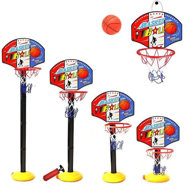 Barnbasketbåge och ställ justerbar höjd, nätbollspump Bärbar basket inomhus utomhusaktivitet Sport