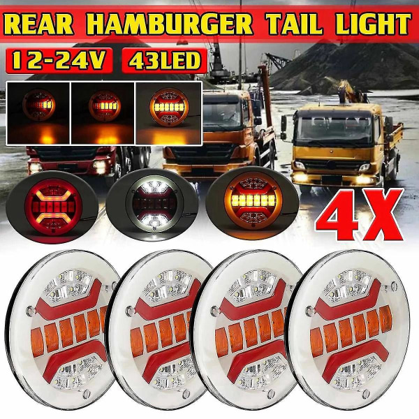 Lastebilhenger 43 LED Baklys for Lastebil Lorry Van Baklykter Bremsestopplys Blinklys Ind