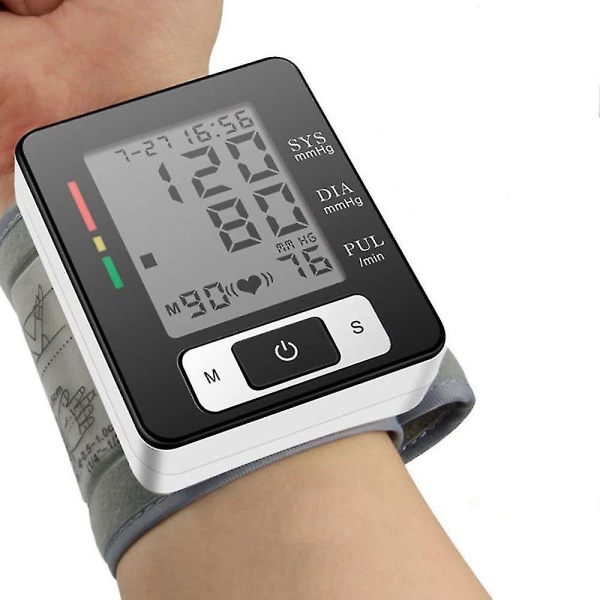 Automatisk digital blodtryksmåler, justerbar, stor skærm og hurtig aflæsning