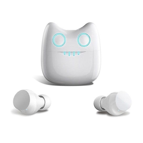 Trådlösa hörlurar för barn, Bluetooth headset med söt Panda-laddningsbox, Bluetooth 5.0 Noise Red