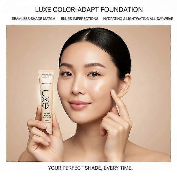 Luxe farveskiftende foundation matcher hudfarve og tekstur perfekt 30ml Medium