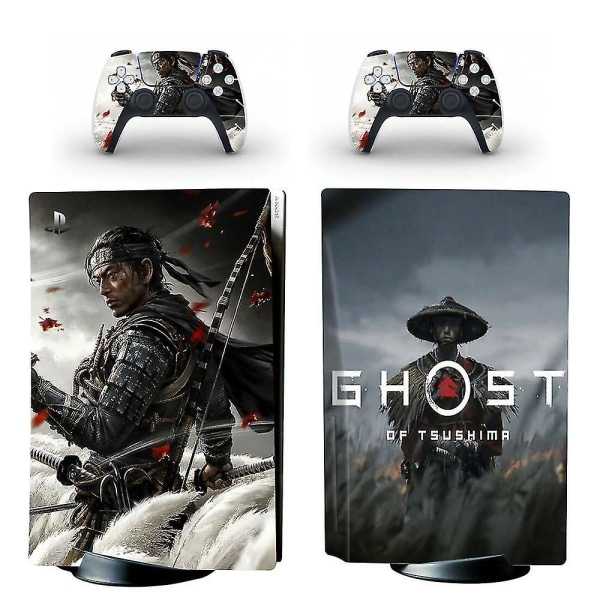 Ghost Of Tsushima Ps5 Standard Disc Edition cover Playstation 5 -konsoliin ja ohjaimiin Ps5:n ihotarra