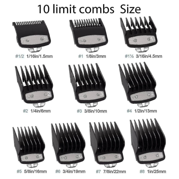 Clipper Guards Skärguider För Wahl Clipper Med Metallklämma (10-pack)
