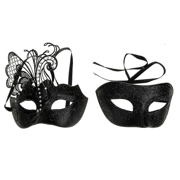 2 stk venetianske Halloween-kostymemasker Halloween-masker Cosplay-kostymetilbehør