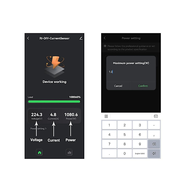 Tuya Smart Life Wifi -energiamittari 80a virtamuuntajapidikkeellä Kwh -tehomittari Sähkö