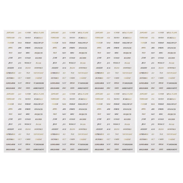 8 ark klar tape dekorative brevklistremerker Engelsk orddekal Bokstavklistremerker Brevklistremerkeark Weekly Planner Stickers