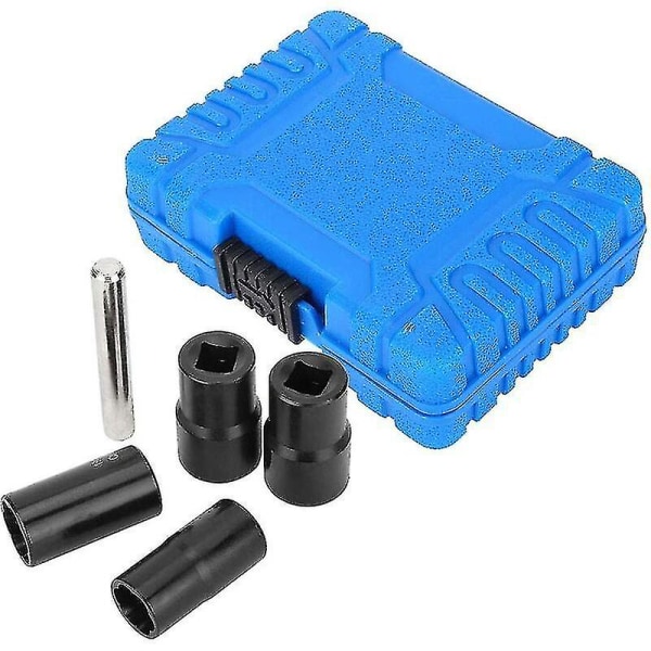 Piece Twist Socket Set, 5-delt Twist Socket Set Låsende Hjulmøtrik Bolt Stud Ekstraktor Strippere 17mm 19mm 21mm 22mm Socket Nøgle