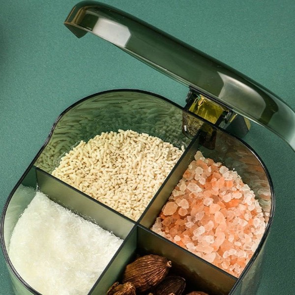 Maustesäilytyslaatikko piknik-grilliä varten lusikoilla Mausteteline Keittiötarvikkeet Maustepullo ja lusikka ruoanlaittoon Maustepurkki (läpinäkyvä)
