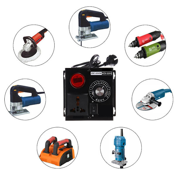 Spændingsregulator AC 220V 4000W Variabel Spændingsregulator EU
