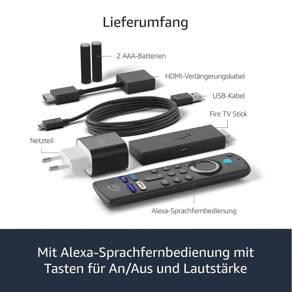 Alexa Stemmeremote (med TV-kontrolknapper) HD Streaming Enhed LANG