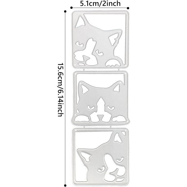 Kattstansar för korttillverkning 3 st Kattmetallstansar Stansklipp för DIY Scrapbooking Album Dekorativ Prägling Papperstansar