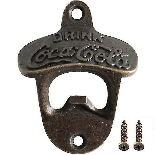 Väggmonterad flasköppnare i zinklegering, vintage retro, ölflasköppnare, verktyg, tillbehör, bronsfärg