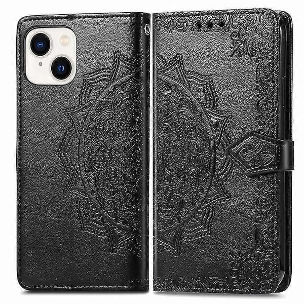 Mandala Präglat Läderfodral för iPhone 15