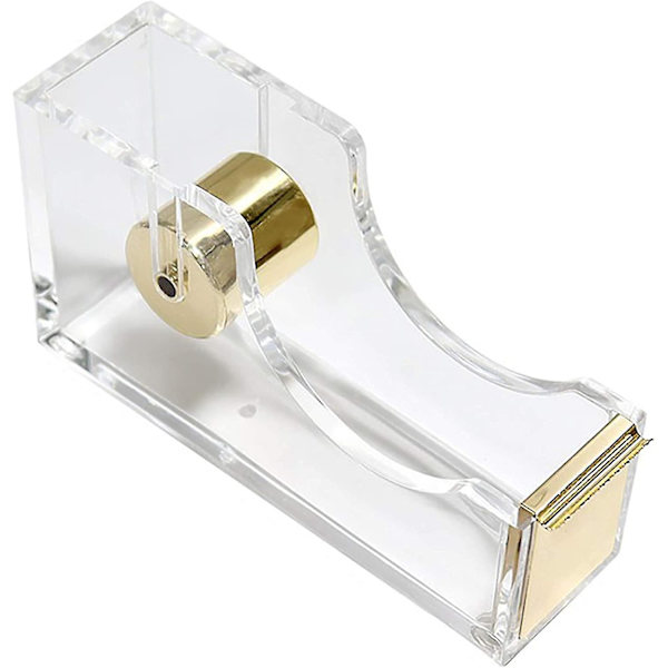 1 st Transparent Akryl Tejpdispenser Tejpklippare Kontorsmaterial Halksäker Lätt att Använda