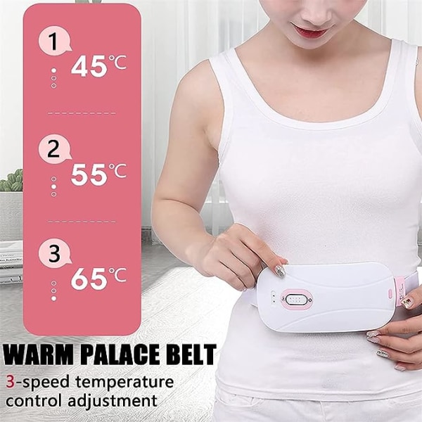 Heated Belt Waist, Electric Heating Waist Belt with 3 Levels of Heat and Vibration Massage, Inductive Charging, Relieve Waist Fatigue, Pain and discom