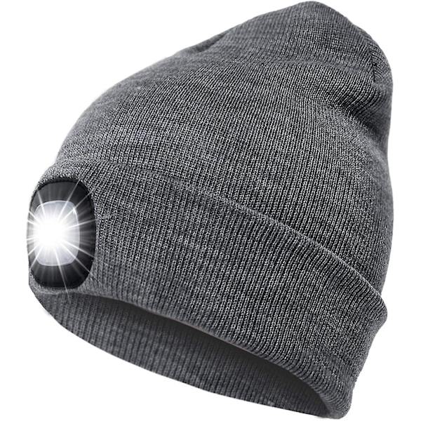 LED-pipo, 3 kirkkaustasoa, miehille ja naisille, USB-ladattava juoksupäällystys, talvi lämmittävä pipo