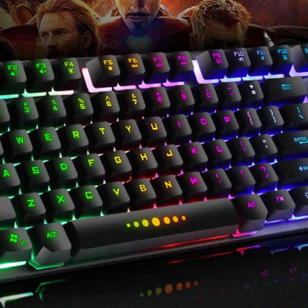 Gk-10 kablet 87 taster Mekanisk spilltastatur Rgb bakgrunnsbelyst for PC-spiller