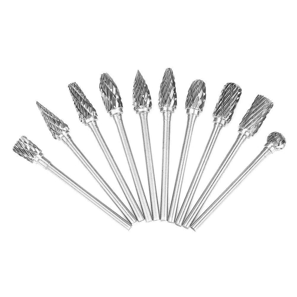 10 stk. Carbide End Mills 2,35 mm Rotationsaks Carbide Fræser Router Bit Til Træbearbejde