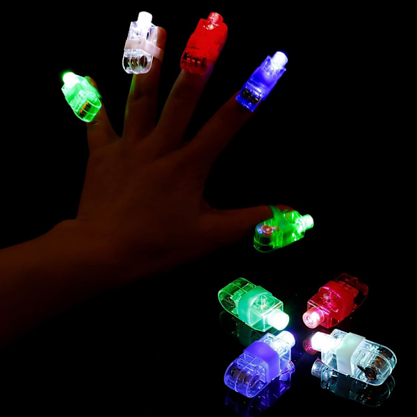 40 stk LED Fingerlys Fingerlommelykter 4 Farger Lyse Fingerlampe Fingerklipslys Leke for Parygaver, Festgaver, Live, Raves, Konsert Sho