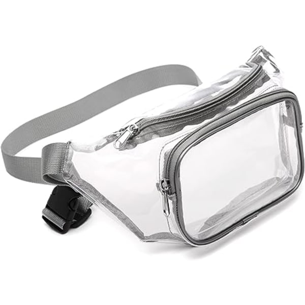Klar Fanny Pack Vattentät Söt Midjeväska Stadion Godkänd Klar Plånbok Transparent Justerbar Bältesväska för Kvinnor Män, Resor, Strand, Evenemang, Konserter