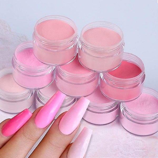 15g Gravering 3D Mønster Bulk Fine Forskellige Nuancer Hot Pink Negle Akryl Pulver Krystal Forlængelse Builder Værktøjer Negle Tilbehør