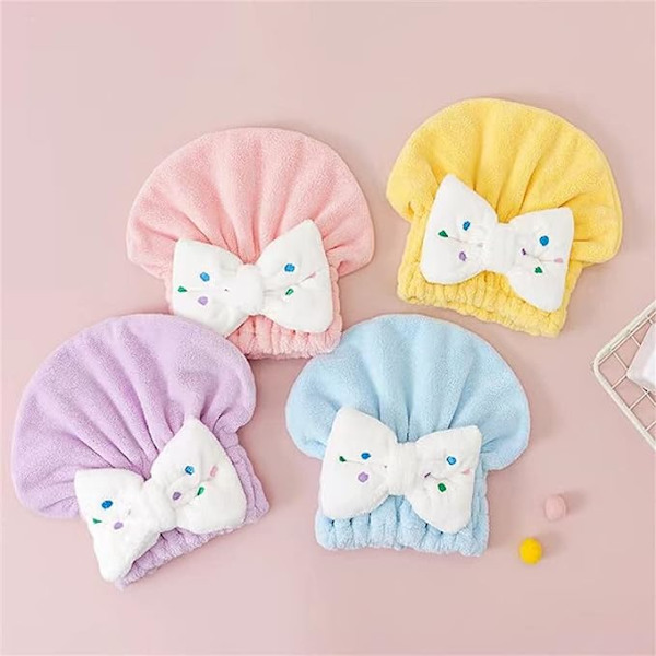 Nopeasti kuivuvat hiuspyyhkeet Hiusturbaani Kylpyhatut Kannettava koralli fleece suihkumyssy Kylpytarvikkeet (Väri: D, Koko: 1)