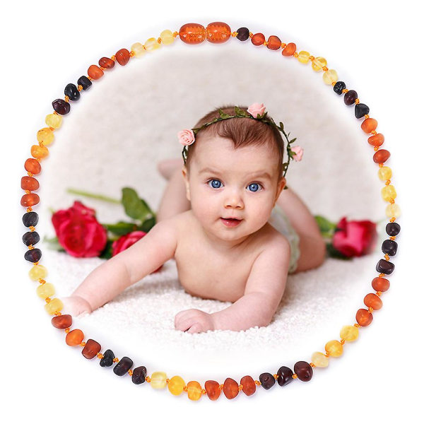 Certifierad Äkta Baltic Amber Tandhalsband Baby Beads Halsband för tänder