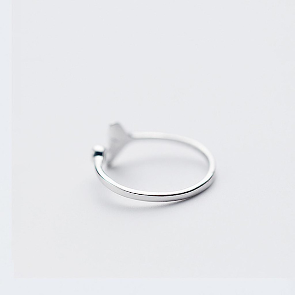 Enkel Hvalhale Enkel Ring 925 Sterling Sølv Solid Ring Justerbar Ring