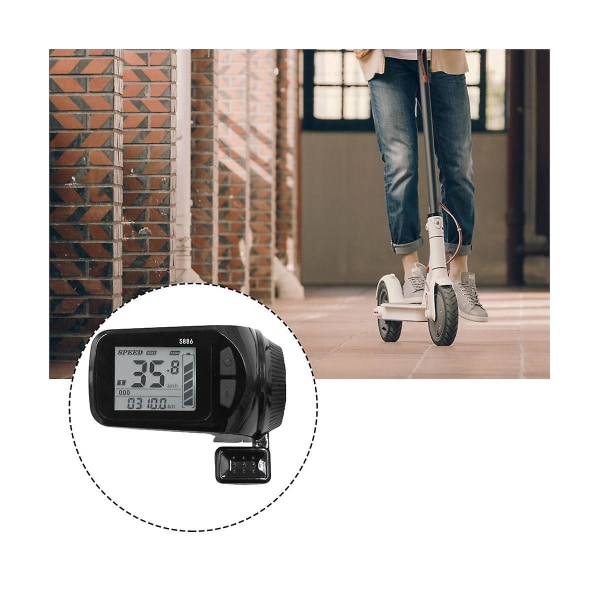 24v/36v/48v/60v S886 Ebike Lcd Display Panel Tommelgas 5pin 6pin Til Elektriske Cykler E-scoot