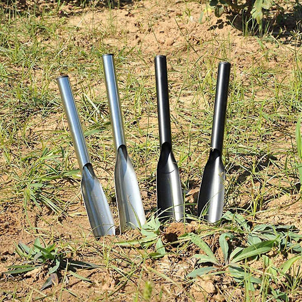 Hagespade i rustfritt stål og manganstål, flat spade, sett med 4 hageredskaper med sklisikkert håndtak, hagespade