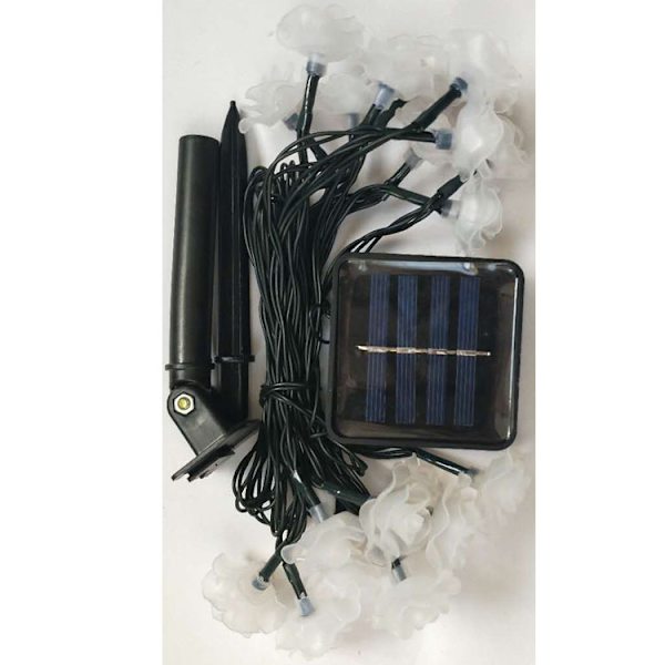 30 LED:n aurinkoketjuvalot 20FT Romanttinen Ruusu Aurinko LED Patio Ketju Vedenkestävä Jouluvalot Ulkolamppu Puutarhaan Pihalle Kotiin Jouluun