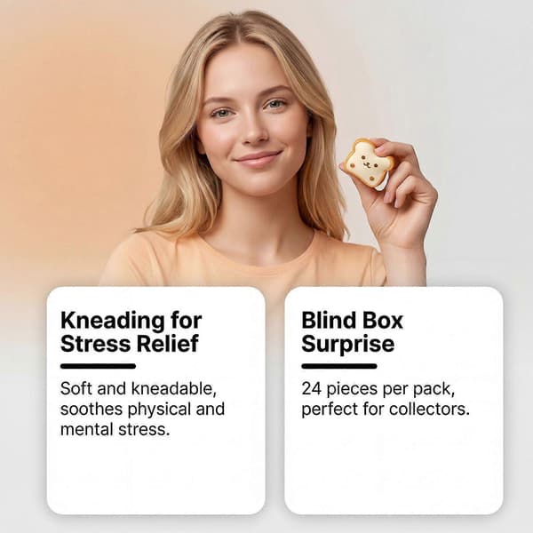 24 stk. Mini Mad Squishy Julekalender 2026, Søde Mad-Tema Stressbold Sensorisk Fidget Legetøj, Blind Box Squishies til Børn og Samlere fra 3+ år 1 Box