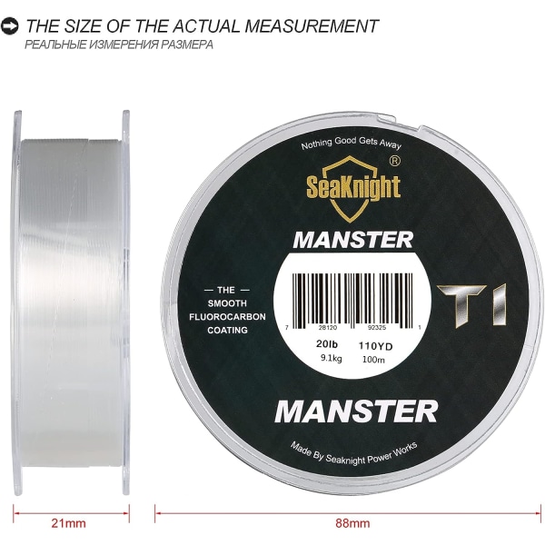 Fluorocarbon-pinnoitettu siima 100m/110yds Karpin kalastus Fluorocarbon-siima Merikalastus Monofilamentti Johto Uppoava siima 3-35LB