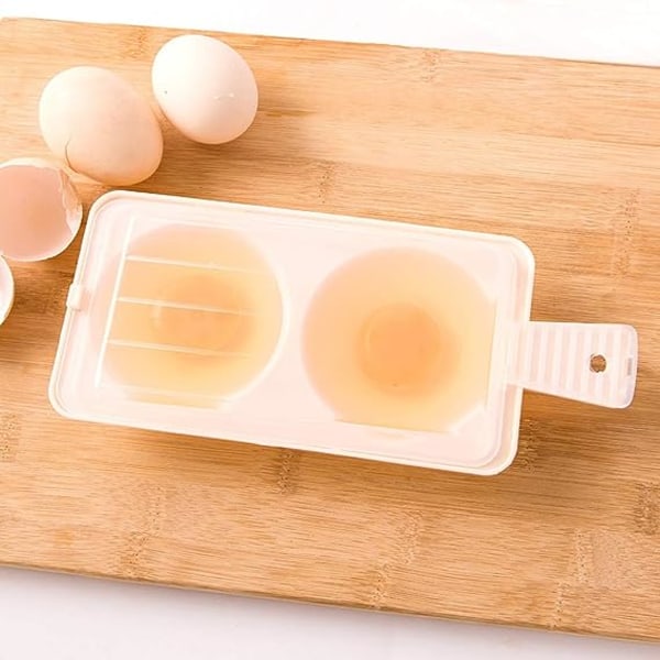 Mikrobølgedampet eggform Dampet eggboks Doble huler Posjert eggkoker Dampet ovn Mikrobølgeovn kjøkkenform