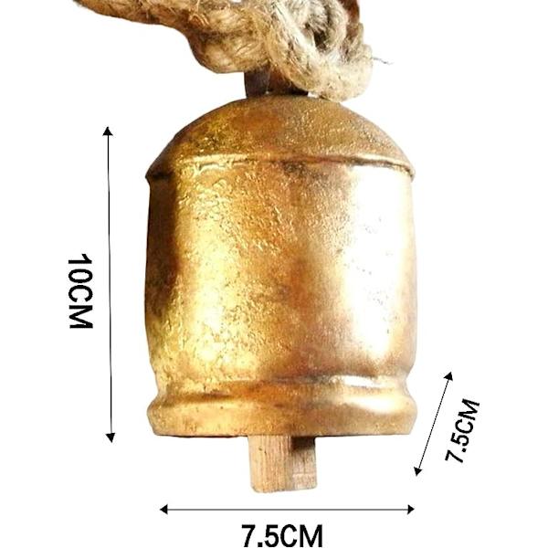 Handgjorda Vintage Rustika Metall Ko Klockor Set Metall Jul Klockor Dekoration Rustik Mässing Guld Stor Klocka Ko för Hem Trädgård Dekor Hantverk