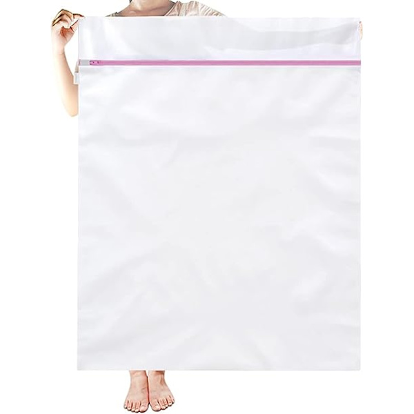 Stor vaskemaskinpose i mesh 43 x 35 tommer XL vaskeripose Jumbo vaskemaskin nettbeskytter for reiseleirhøyskole sovesal Delicates frakk kjole sengetøy