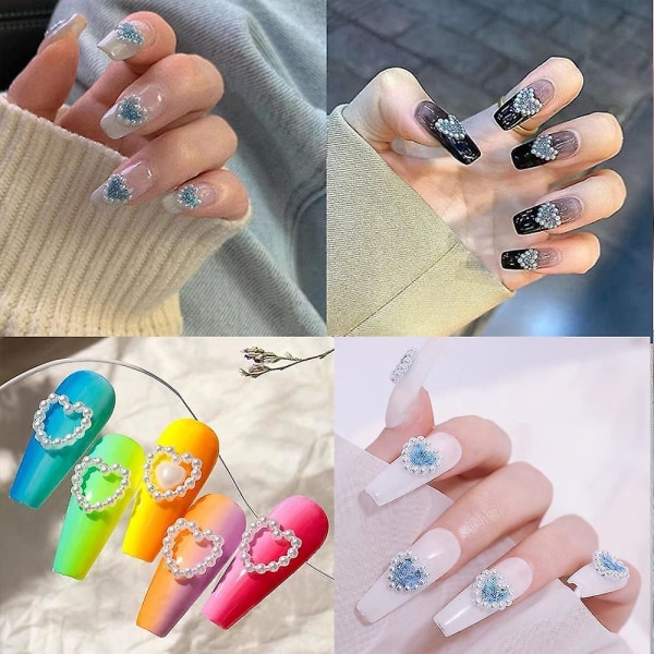 Gradient Color Pearls Nail Charms Nail