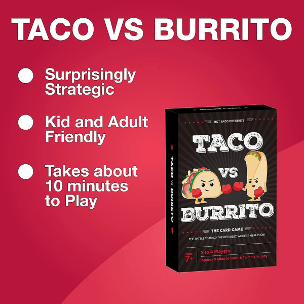 Taco Vs Burrito - Det vildt populære overraskende strategiske kortspil skabt af en 7-årig til fest