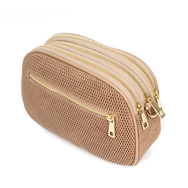 FIRENZE ARTEGIANI. Aliminusa dame skuldertaske. Ekte Dollaro-lær. 22x9x16cm. Taupe