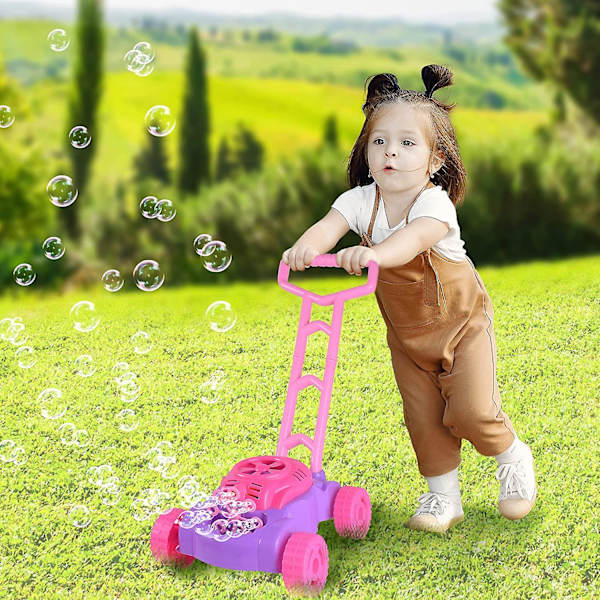 Bubbelgräsklippare för småbarn | Elektronisk bubbelblåsare | Roliga bubbelblåsande leksaksbilar för barn | Bubbelvätska ingår | Julgåva