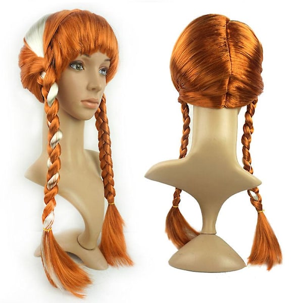 Is og snø cosplay romanse parykk langt hår stor flette