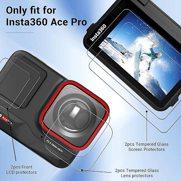 6 kpl karkaistua lasista näytönsuojaa Insta360 Ace Pro -objektiivin suojakalvolle