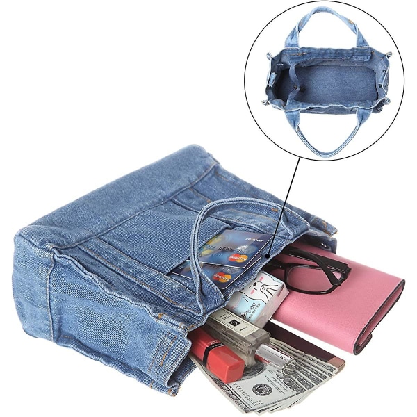 Jeansväska Jean Reseväskor för kvinnor Strandväska Jeansväskor och handväskor för tonårsflickor, kvinnor