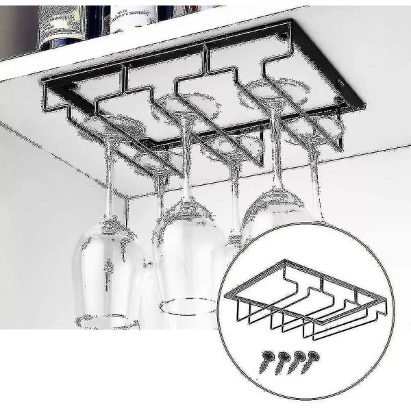 Hängande glasställ - Vinglasställ med 3 skenor för 6-9 glas