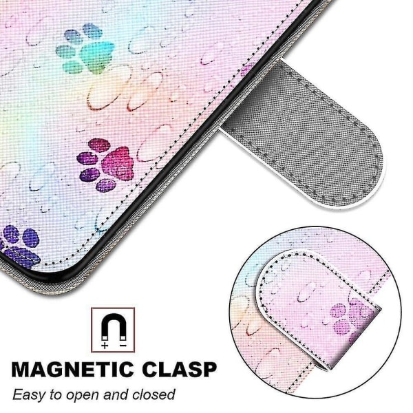 Cht-etui til Samsung Galaxy S21 Ultra Painted Flip Cover Magnetisk lukning Footprint