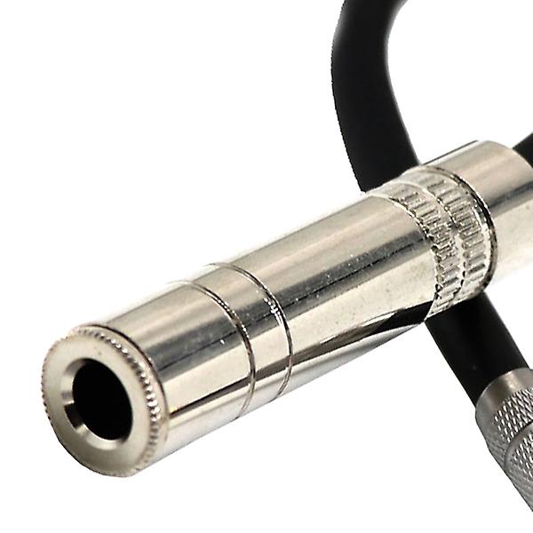 6,35 mm Hun Stereo til 3,5 mm Han Stereo Hifi Mic Audio Forlængerkabel Kort Vinklet Audioledning C