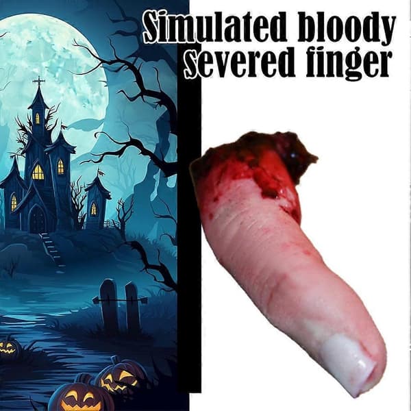 Blodig avkuttet finger Halloween rekvisittdekorasjon