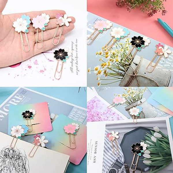 4 kpl Luova Elegantti Kirsikankukka Paperiliittimet Kirjanmerkit Sakura Paperiliittimet Metalli Kirjanmerkki Muistio Liittimet Kirjanmerkit Toimistoon, Kouluun, Kotiin ja Häihin
