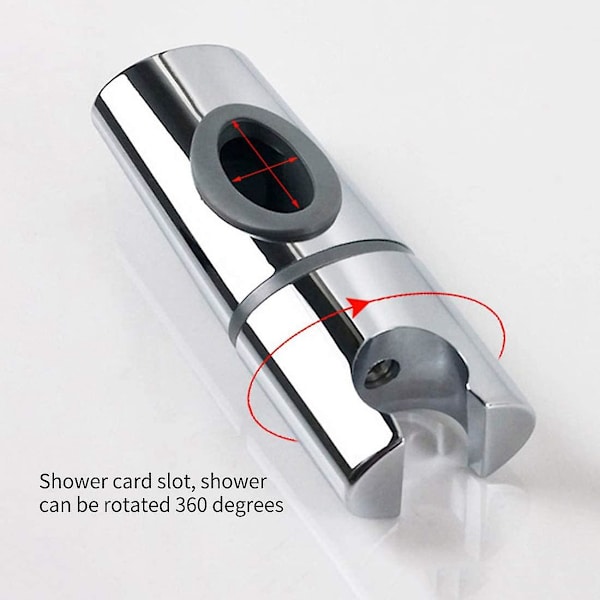 Krom ABS brusehoved Holder Bruser Holder Clip on Shower Bar Håndbruser Holder 360 Rotation til badeværelse Oval,S