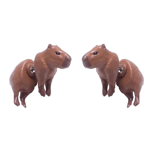 Håndmalede Capybara-øreringe 3D-trykt 1 par Capybara-øreringe som gave til Capybara-entusiaster